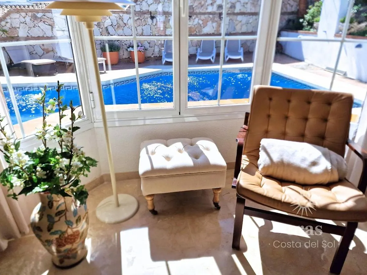 Villa With Pool, Jacuzzi, Barbecue, Garden And Privacy V215 Mijas Costa